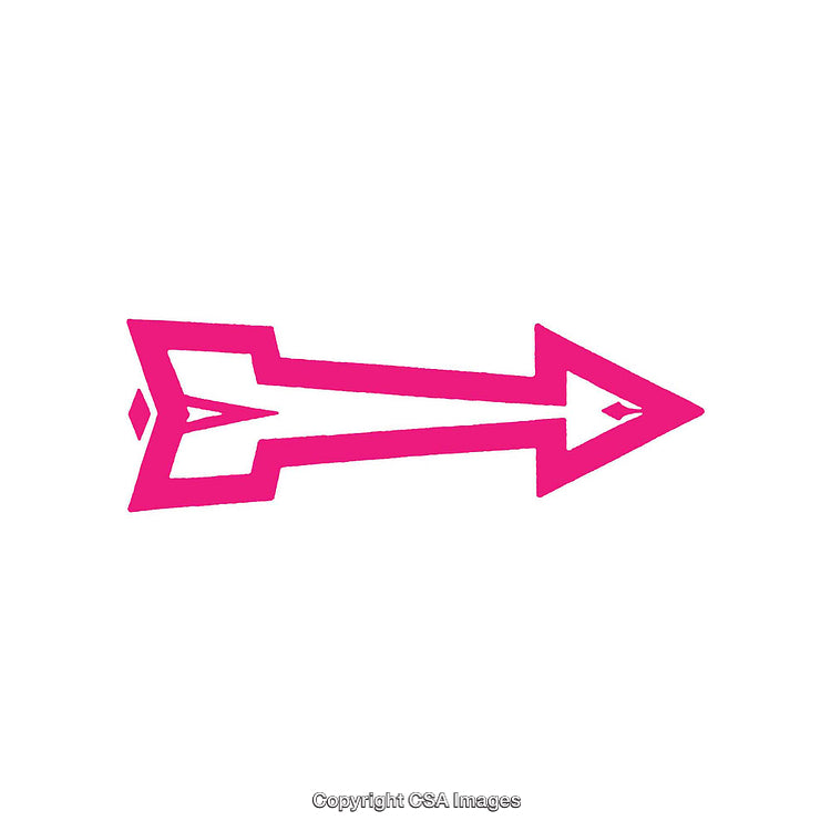 Bright Pink Arrow Design With Geometric Shapes and Bold Outline
