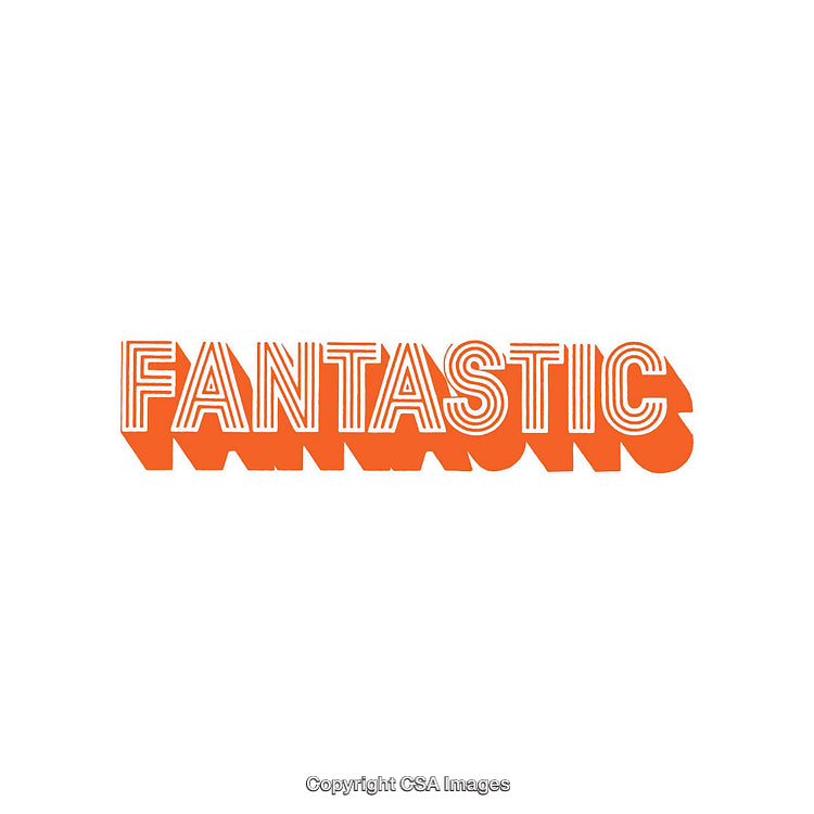 Bold Orange Text Design Featuring the Word 'Fantastic' on White Background