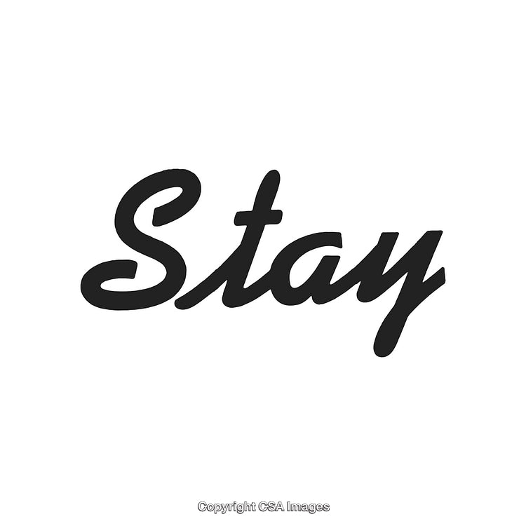 Stylish Black Typography Saying 'Stay' on a Clean White Background
