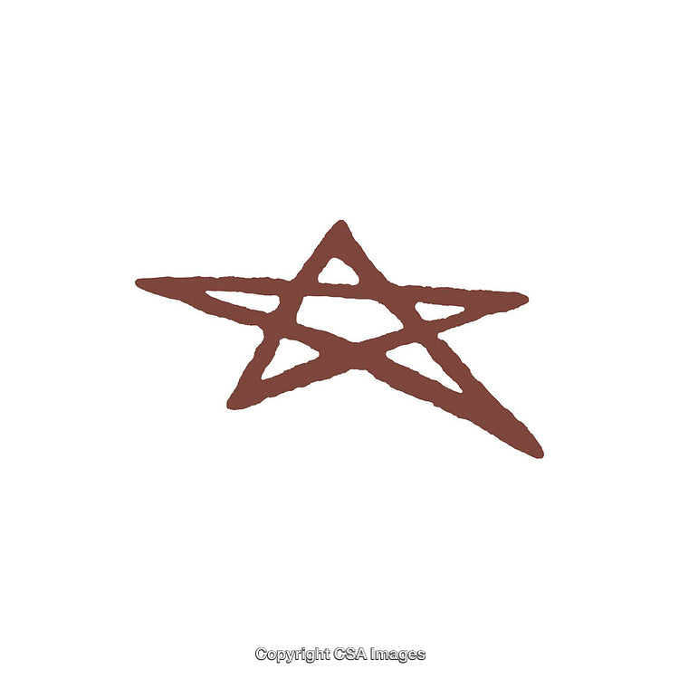 Hand-Drawn Simple Brown Star Illustration on White Background