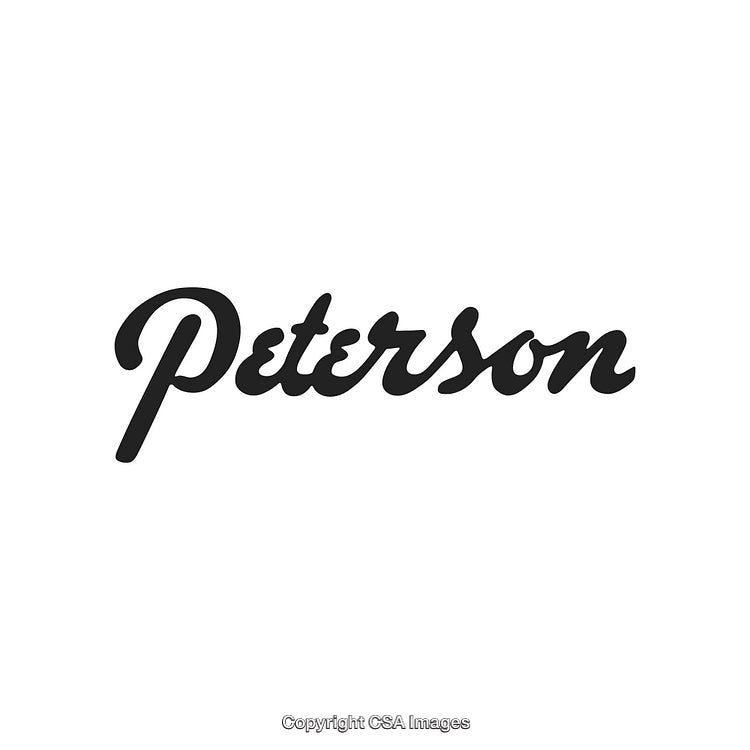 Elegant Black Script Style Peterson Text Logo Design on White Background