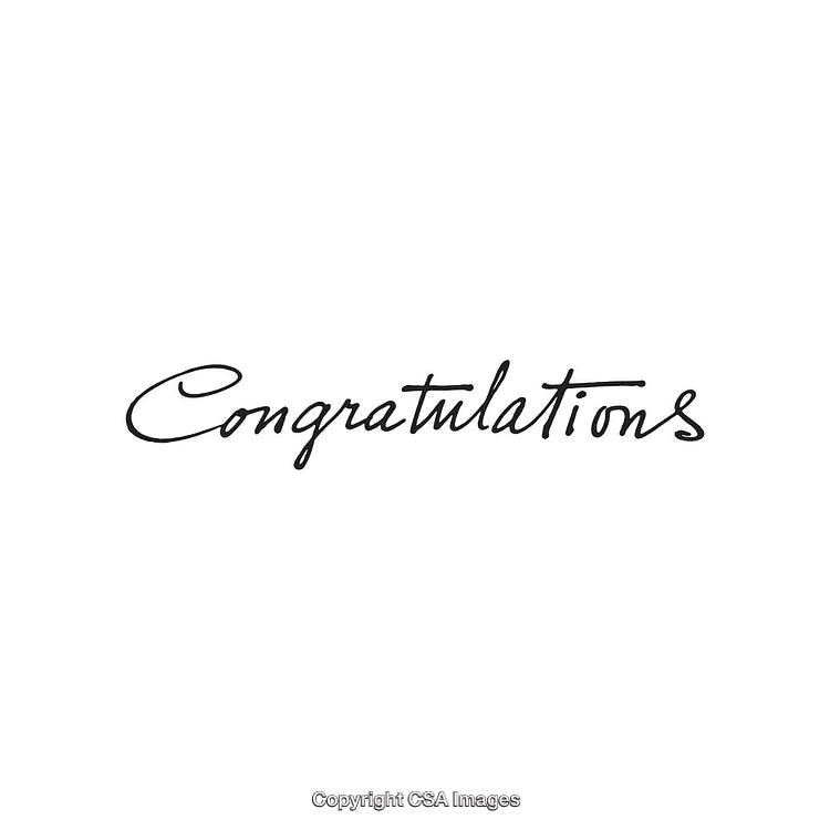 Elegant Handwritten Congratulations Text on White Background