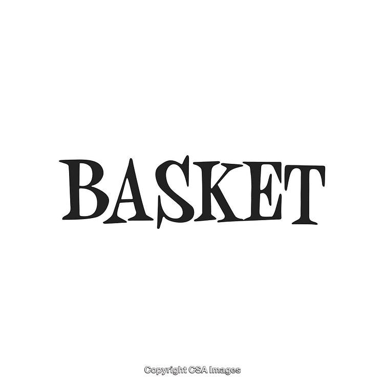 Stylized Black Basket Text on White Background for Design Projects