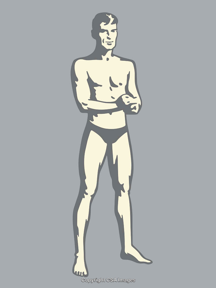 Minimalistic Line Art Illustration of a Standing Male Figure