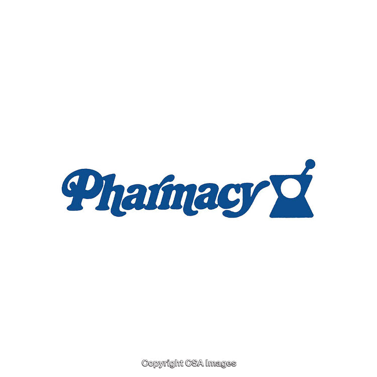 Bold Pharmacy Text Logo in Blue with Minimalist Design