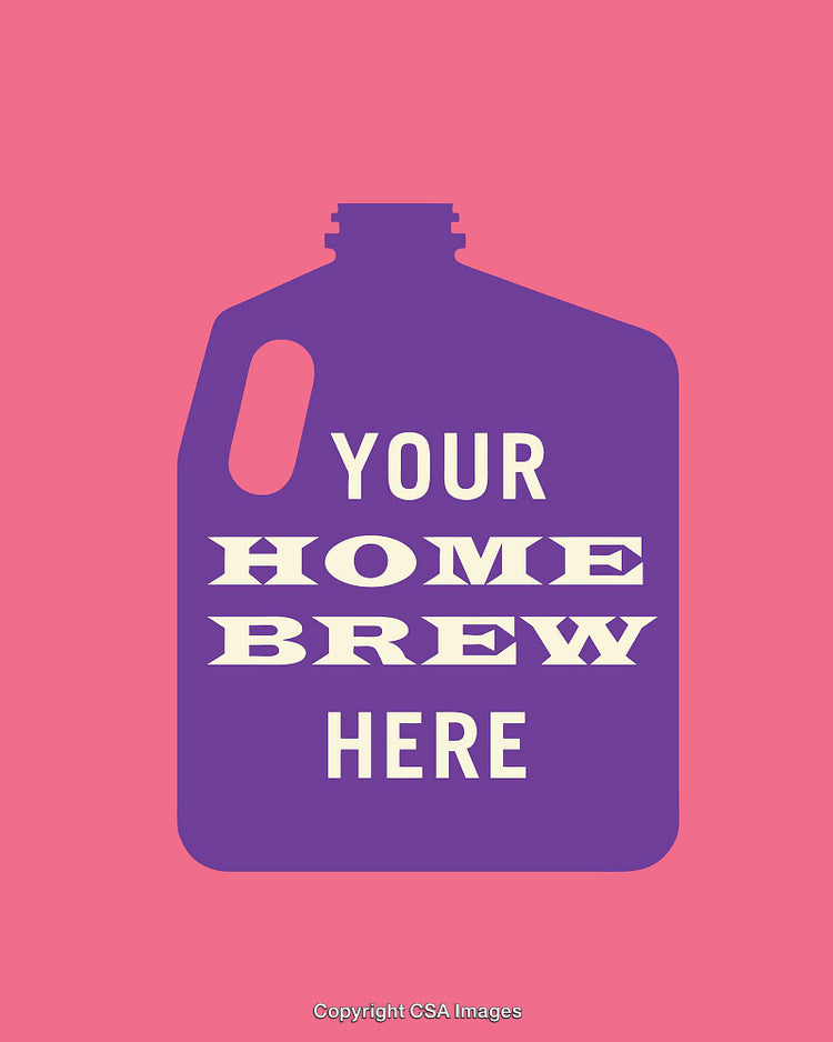 Creative Minimalist Illustration for Home Brewing Product Label Design