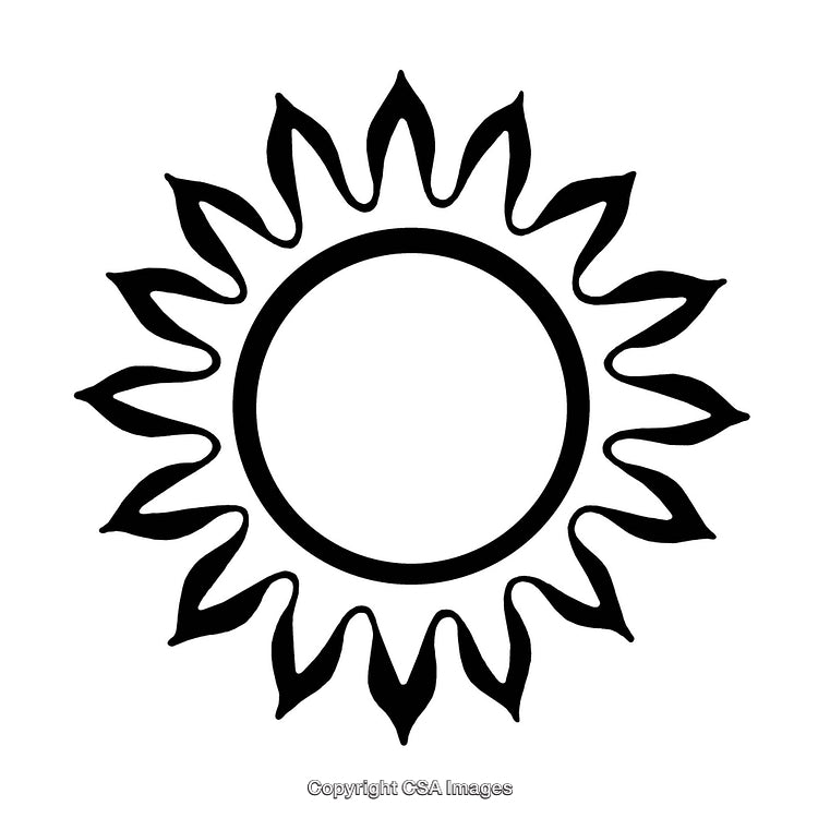Black And White Sunburst Symbol With Intricate Design