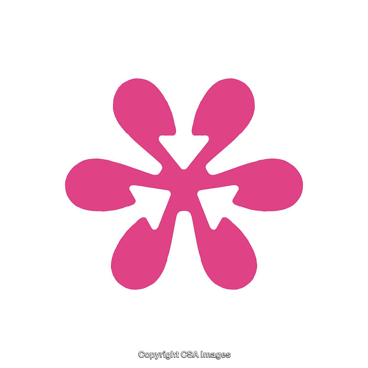 Pink Geometric Symbol with Flower-Like Arrangement on White Background