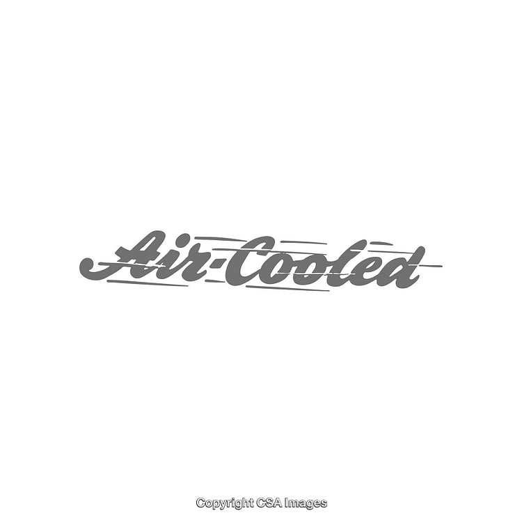 Stylish Text Design Featuring Air-Cooled Stylized Typography in Bold Gray
