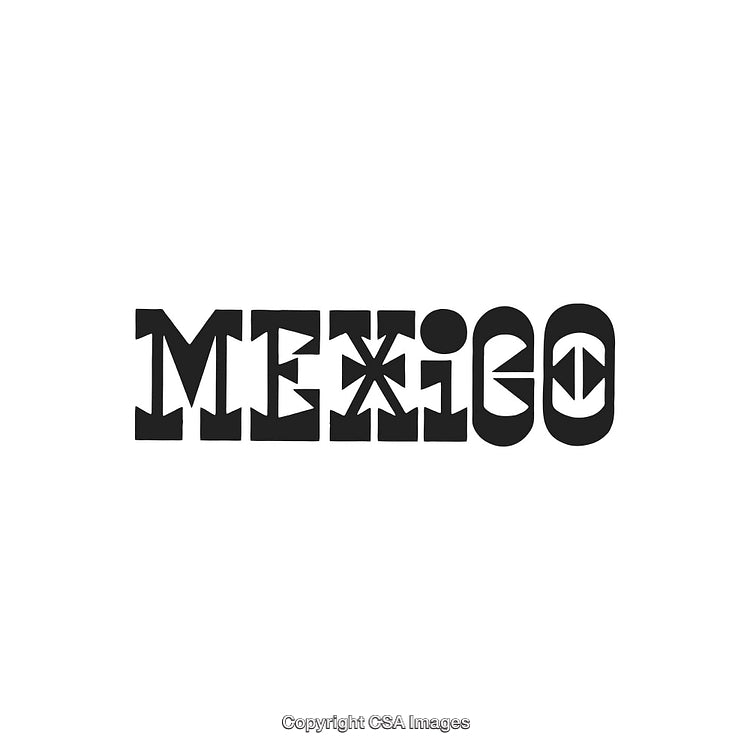 Bold Geometric Typography of Mexico with a Modern and Cultural Touch