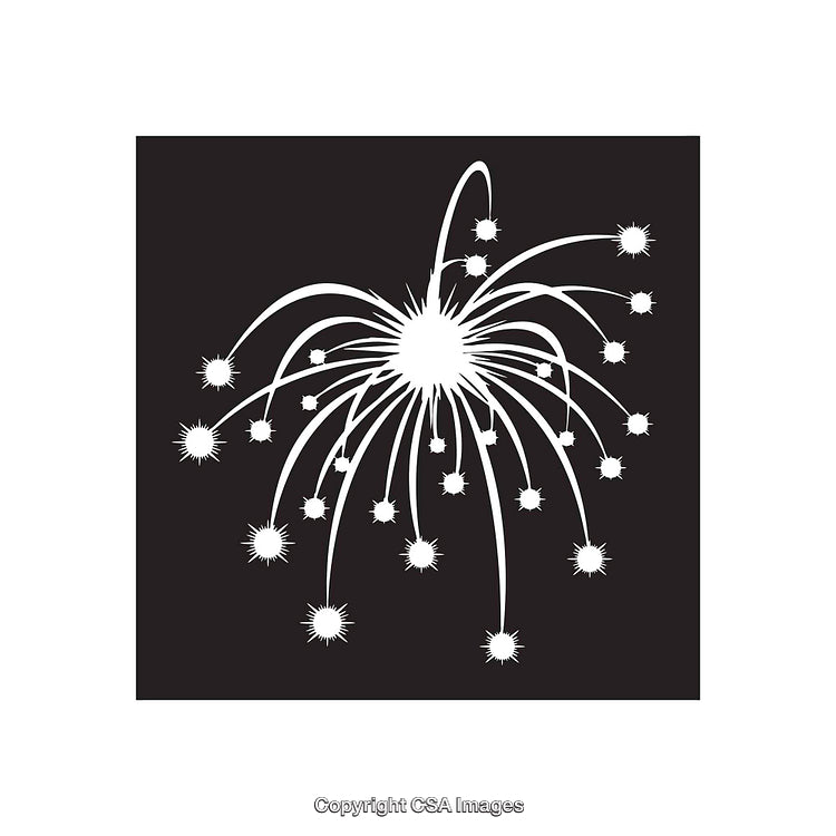 Black and White Silhouette of a Firework Display Burst