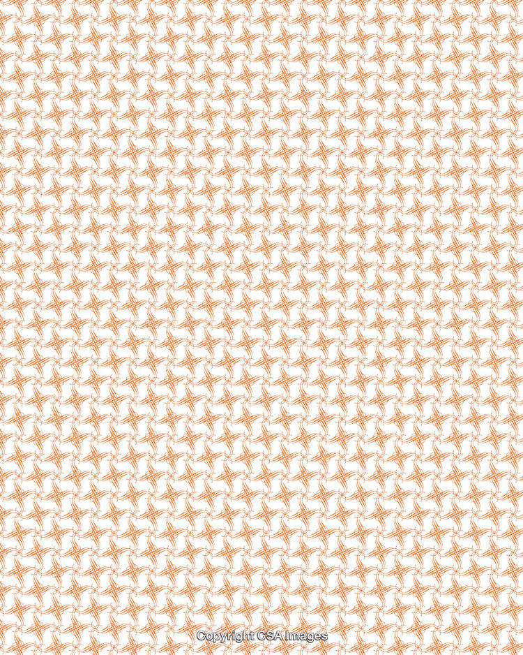Orange Geometric Pattern on White Background with Artistic Design Elements