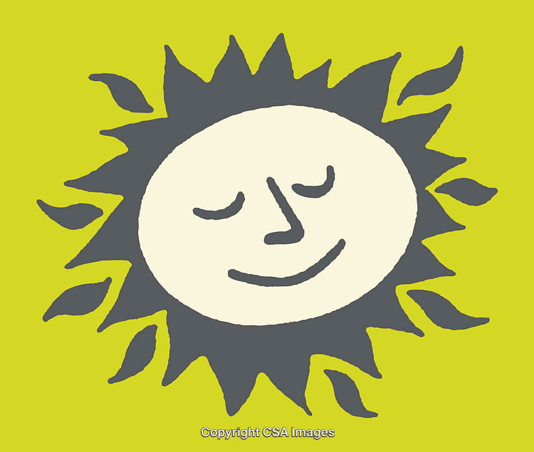 Smiling Sun Illustration with Bright Colors on a Vibrant Background