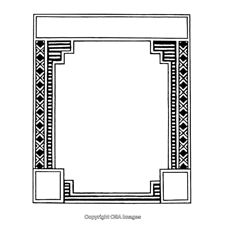 Ornate Black And White Geometric Border With Decorative Patterns