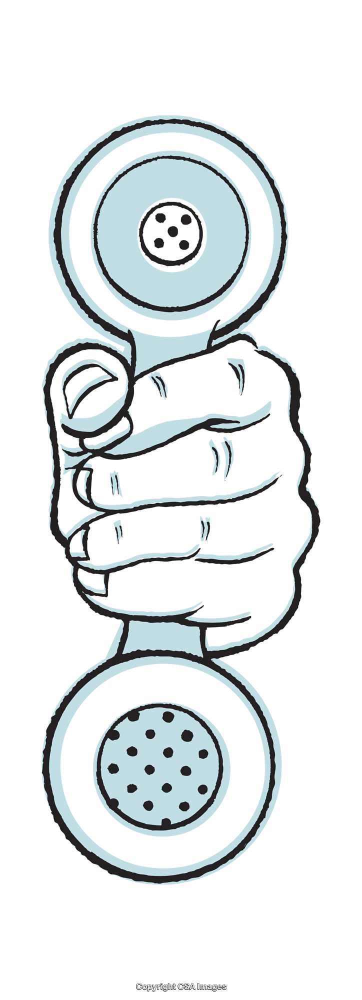 Illustration of a Hand Holding a Retro Phone Receiver with Style