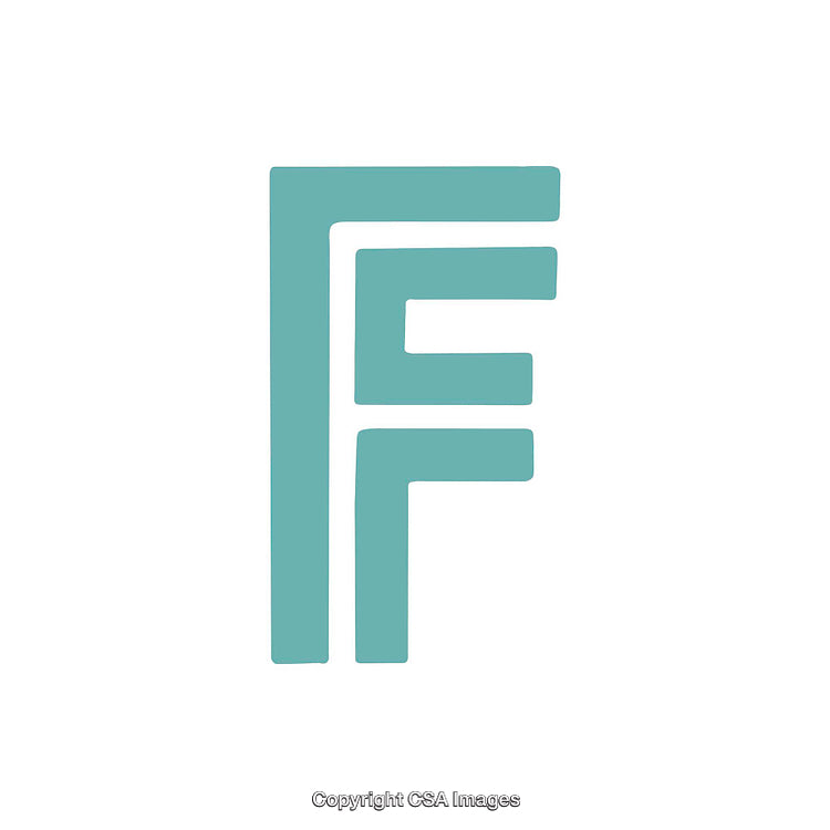 Stylized Letter E Design in Teal on White Background