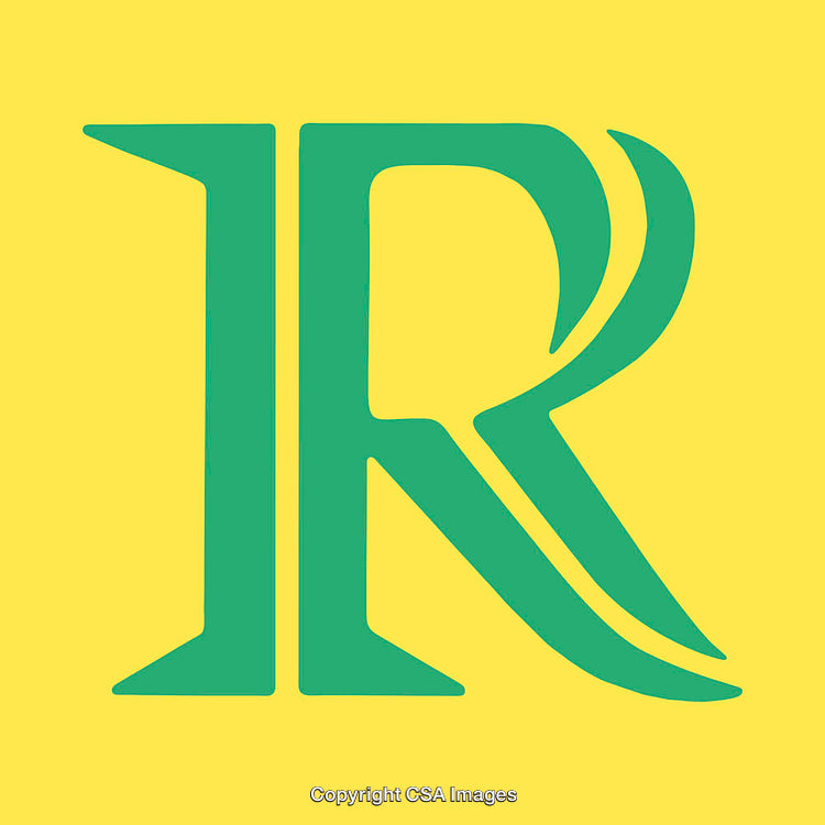 Creative Artistic Letter R Design on Bold Yellow Background