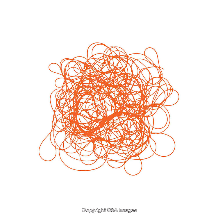 Orange Abstract Scribble Illustration on a Clean White Background
