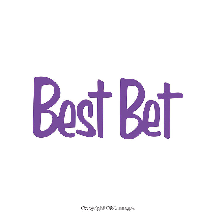 Handwritten Purple 'Best Bet' Text on White Background
