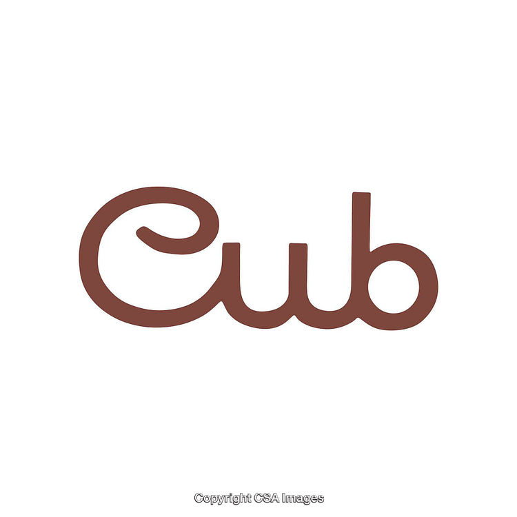 Minimalist Brown Cub Typography Logo Design on White Background
