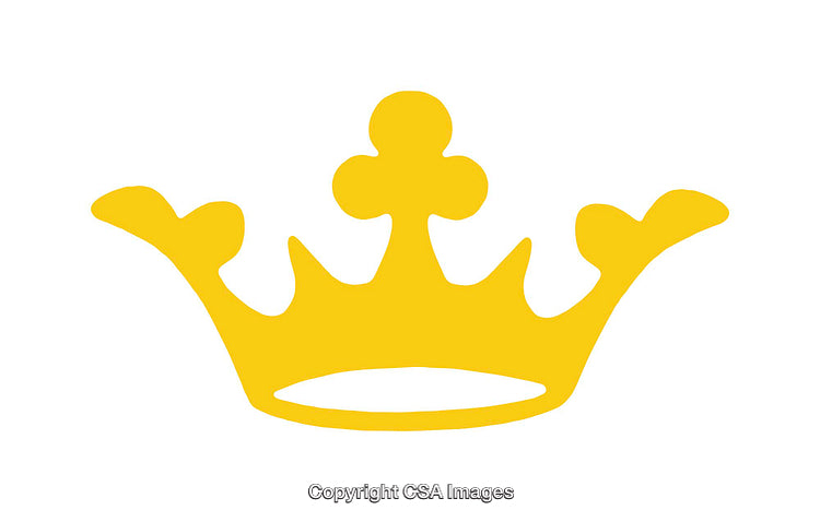 Golden Crown Icon on White Background Depicting Royalty and Authority