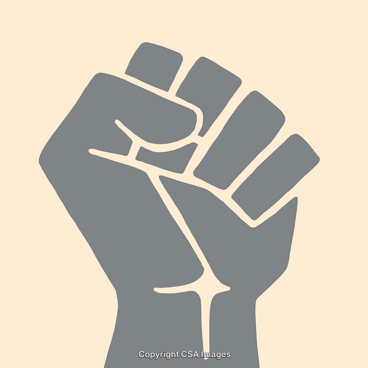 Minimalist Representation of a Raised Fist Symbolizing Empowerment and Unity