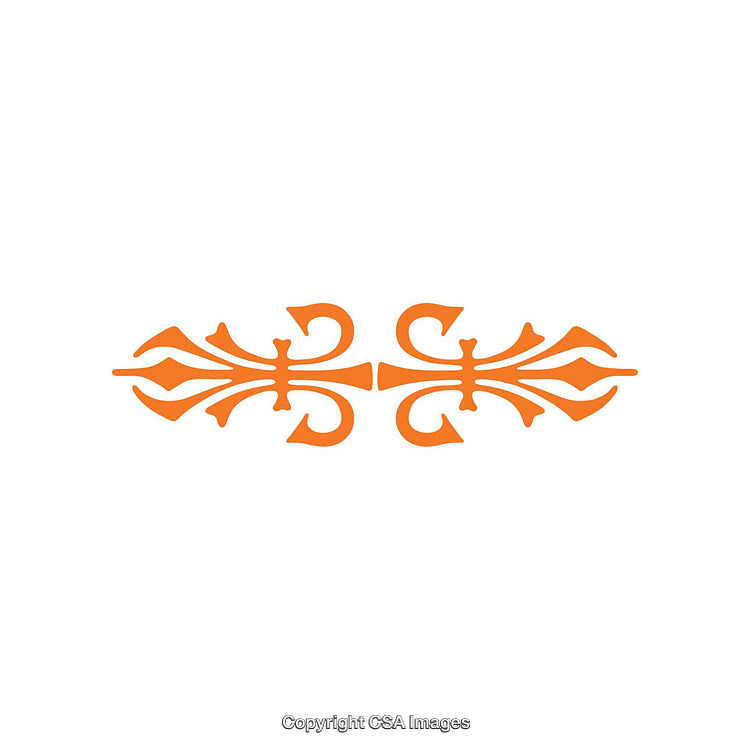 Elegant Orange Decorative Flourish on a Clean White Background