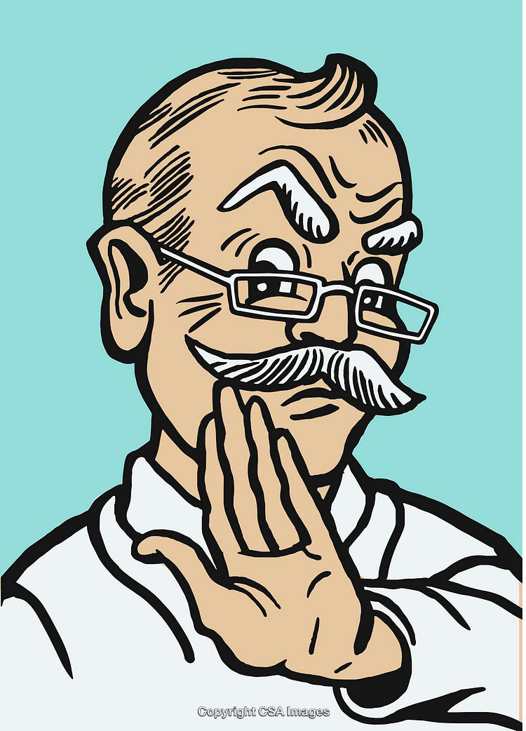 Vintage Illustration of a Man Gesturing a Hand Signal with Glasses