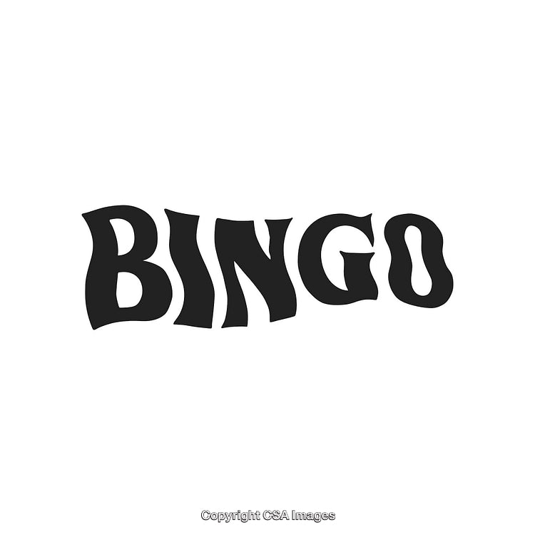 Retro-Styled Bingo Text With Decorative Typography on White Background