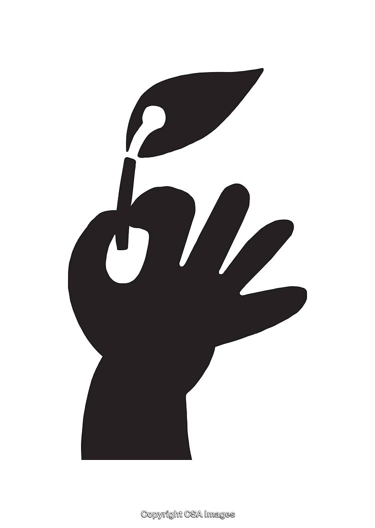 Hand Holding a Matchstick With Fire and Abstract Shape