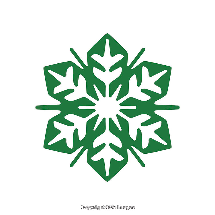 Green Snowflake-Inspired Geometric Shape with Intricate Design Details