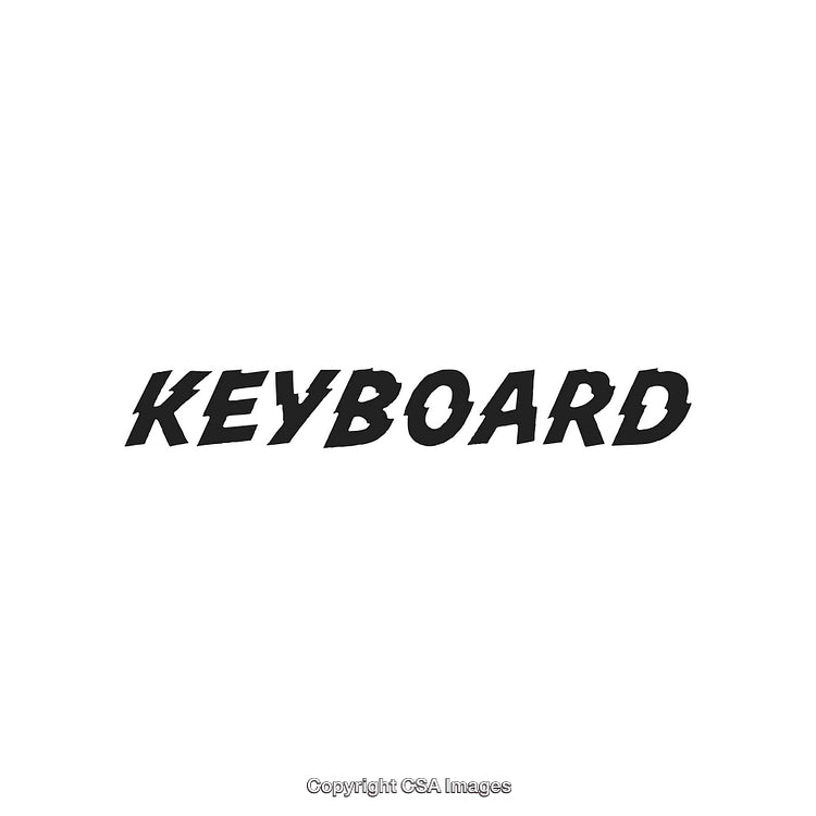Black Typography 'Keyboard' in Bold Letters on a White Background