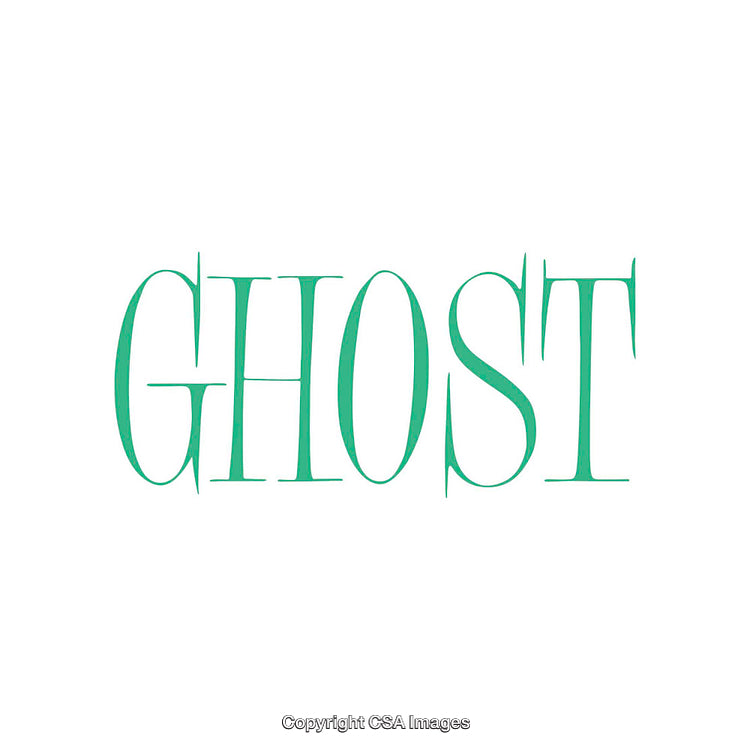 Stylish Typography Featuring the Word Ghost in Blue-Green Script Font