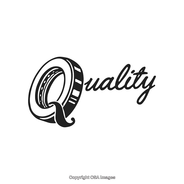 Retro Illustration of Quality With a Stylized Q and Artistic Flair