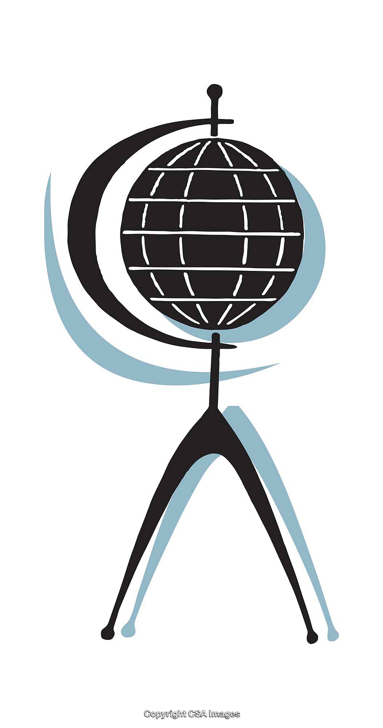 Abstract Illustration of a Globe with Minimalist Artistic Style