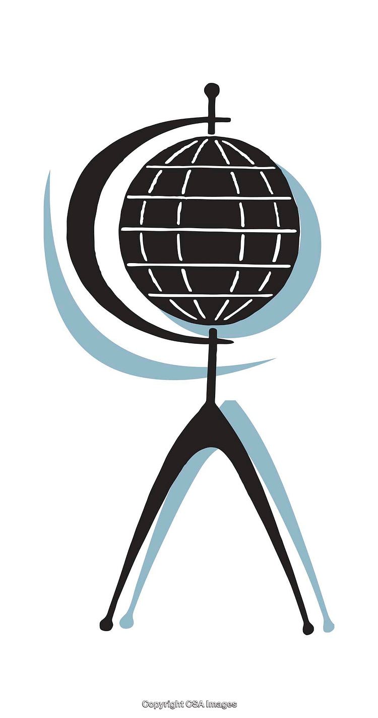 Abstract Illustration of a Globe with Minimalist Artistic Style