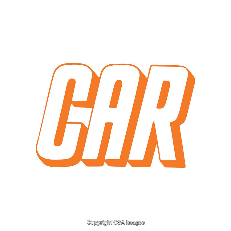 Stylized Bold Text Design Highlighting the Word 'Car' in Orange and White