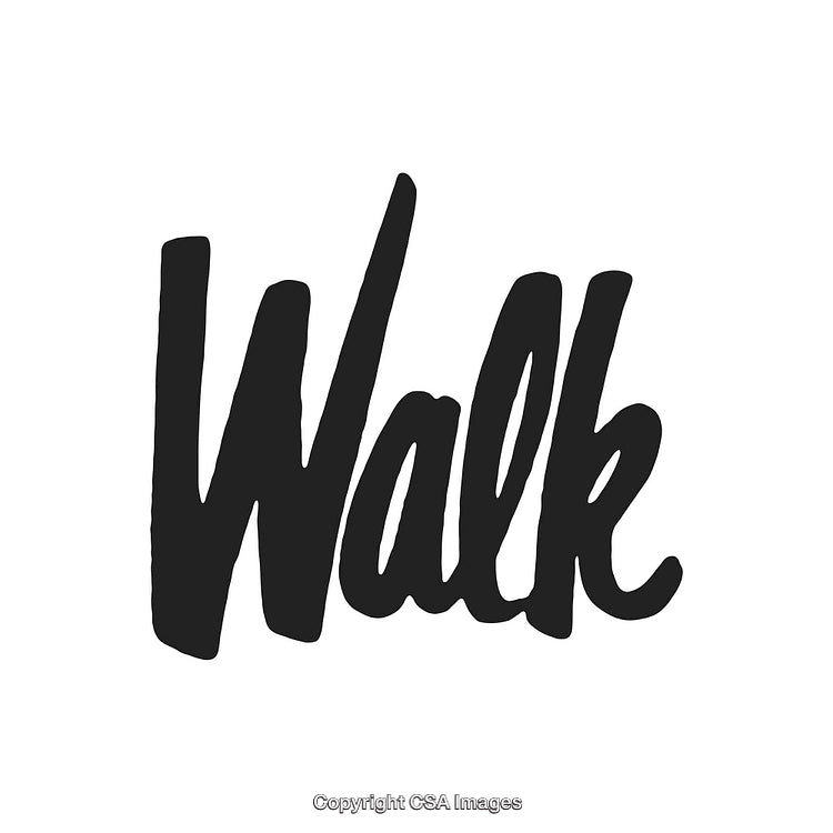 Bold Handwritten Word 'Walk' on White Background for Typography Design
