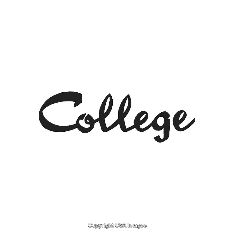 Handwritten Typography of the Word College with Stylish Design