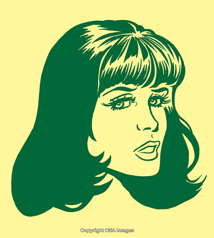 Retro Pop Art Portrait of a Woman with Stylish Hair