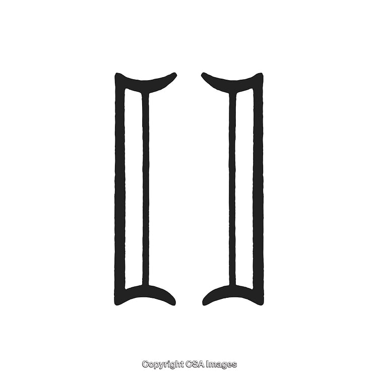 Simple Black and White Decorative Design with Bold Lines