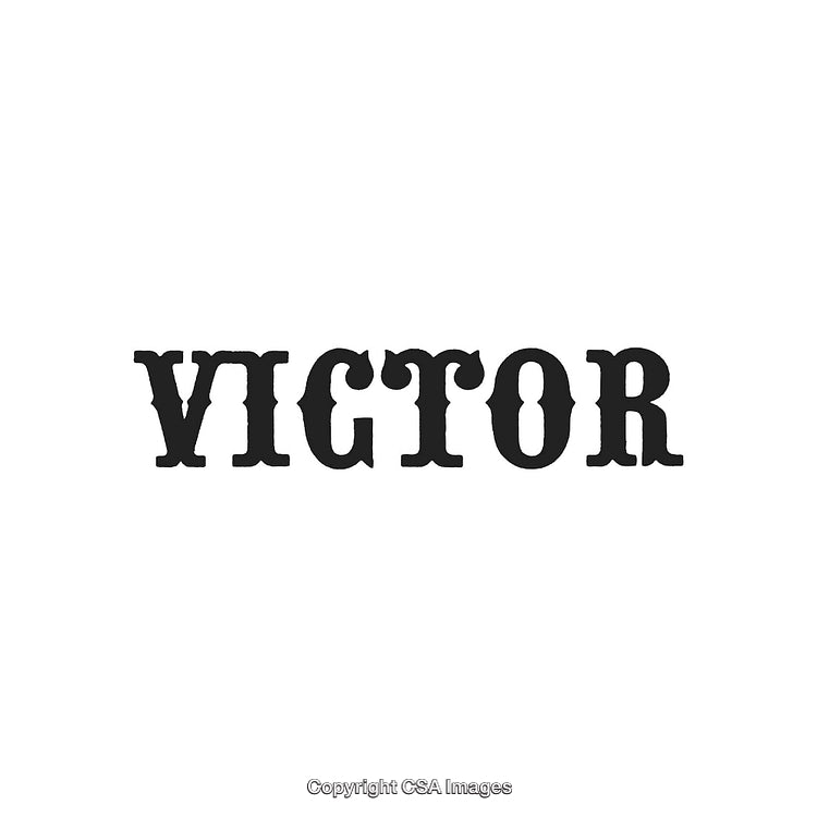 Bold Text Graphic Featuring the Word 'Victor' in Vintage Serif Style Font