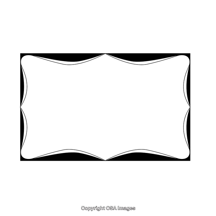 Elegant Black and White Border Design with Curved Corners