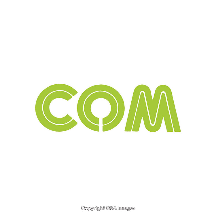 Modern Green COM Logo in Stylish Line Art Design