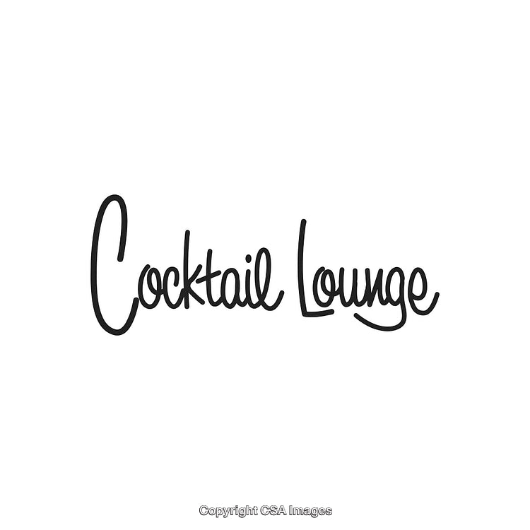 Cocktail Lounge Text Design With Elegant Handwritten Font Display