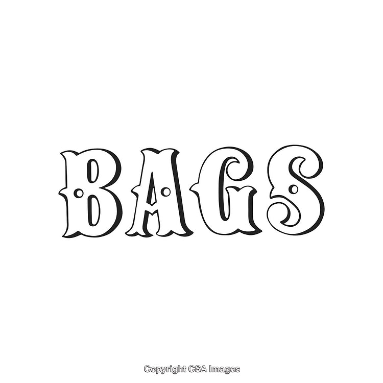 Elegant Black and White Typography Featuring Bold Vintage Bag Lettering