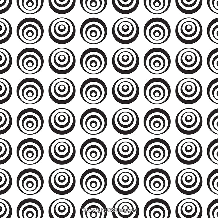 Abstract Black and White Circular Pattern Vector Art