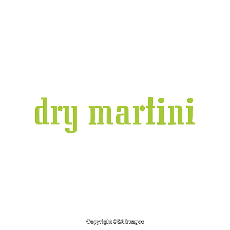 Minimalist Typography Design with the Words 'Dry Martini' in Green Font