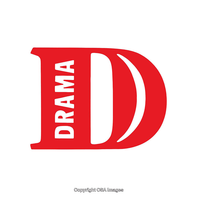 Bold Red Letter D with Drama Text Highlighted