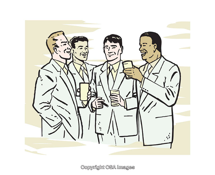 Illustration of Four Businessmen Having a Casual Conversation Together